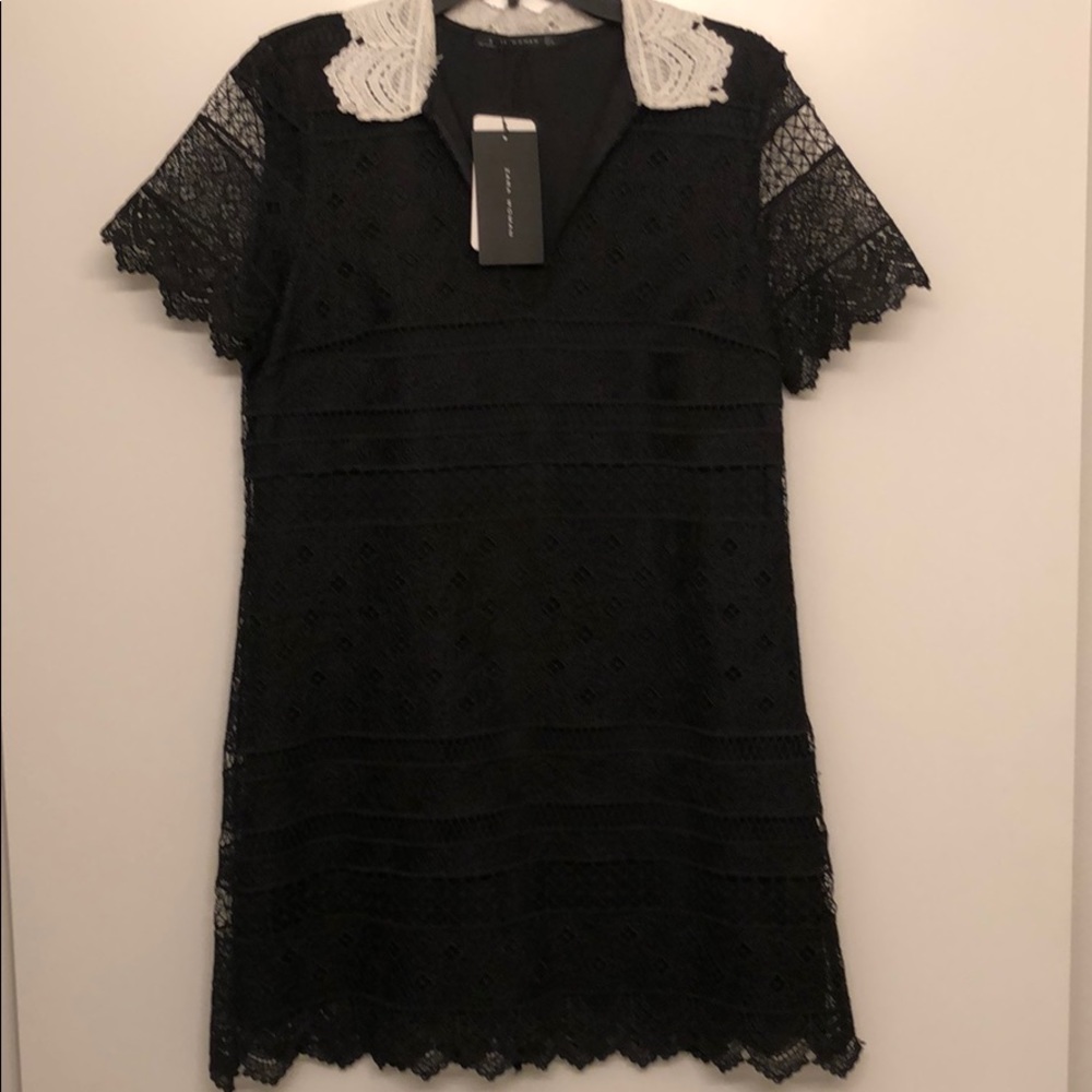 NWT Zara Lace Dress SZ L black